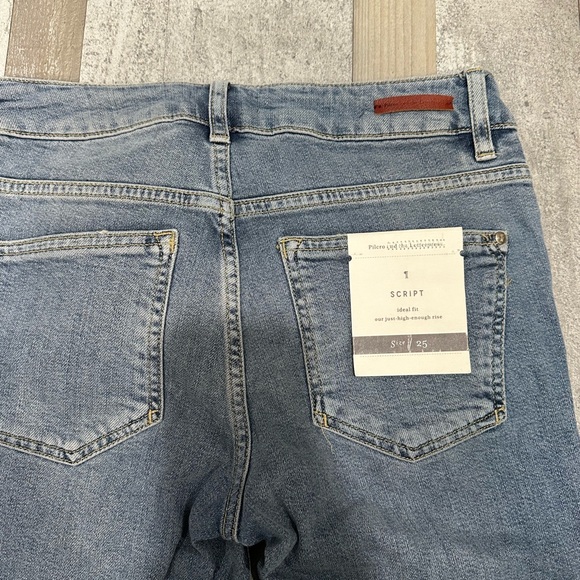 ANTHRO Pilcro and the Letterpress Script Pearl High Rise Skinny Jeans Sz 25 - Picture 8 of 12